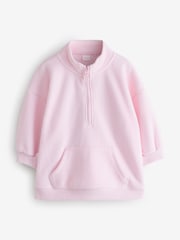 Pink Quarter Zip Long Sleeve Front Pocket Fleece - Image 1 of 1