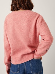 Monsoon Pink Abi Floral Print Appliqué Jumper - Image 3 of 6