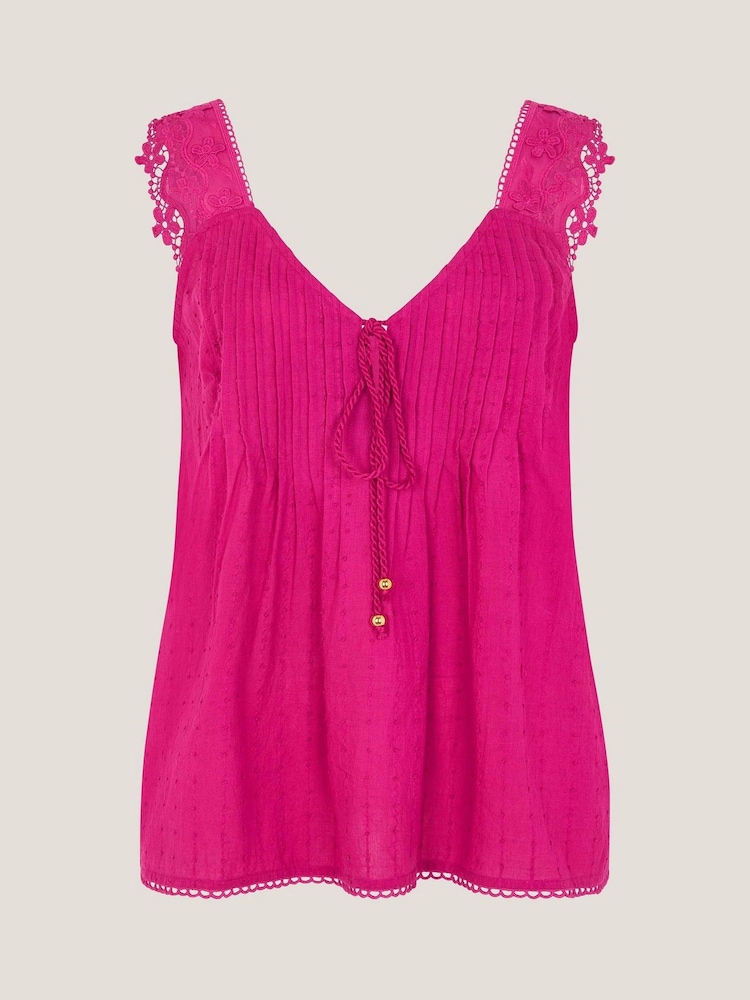 Blusa Monsoon Celia Lace Pintuck Cami - Imagem 1 de 1