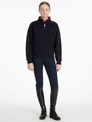 LeMieux Blue Young Rider Kate Quarter Zip Sweat Navy/Cranberry Jumper - Imagen 3 de 5