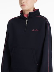 LeMieux Blue Young Rider Kate Quarter Zip Sweat Navy/Cranberry Jumper - Imagen 4 de 5