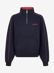 LeMieux Blue Young Rider Kate Quarter Zip Sweat Navy/Cranberry Jumper - Imagen 5 de 5