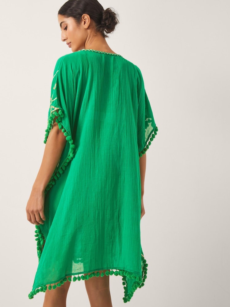 Monsoon Green Penny Tassel Embroidered Coverup - Image 2 of 4 Monsoon Green Penny Tassel Embroidered Coverup - Image 2 of 4