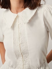 Monsoon Cream Celia Puff Sleeve Collar Blouse - Image 4 of 5