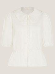 Monsoon Cream Celia Puff Sleeve Collar Blouse - Image 5 of 5