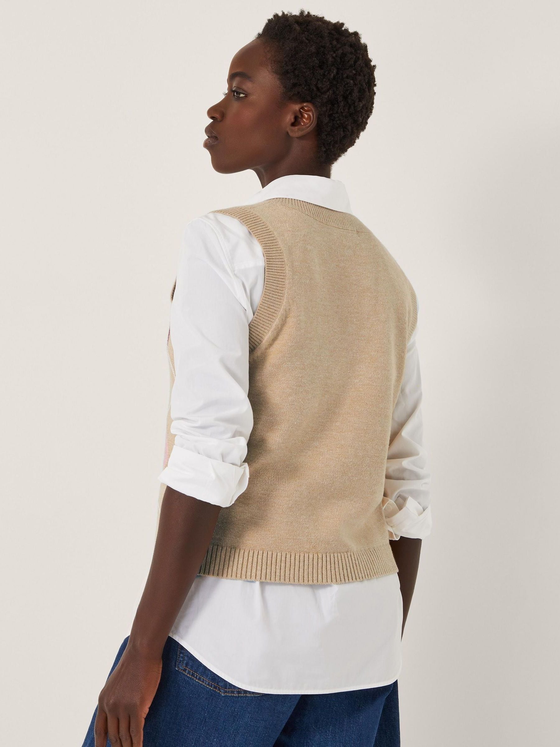 Buy Monsoon Brown Anne Sleeveless Argyle Knitted Vest from Next Canada