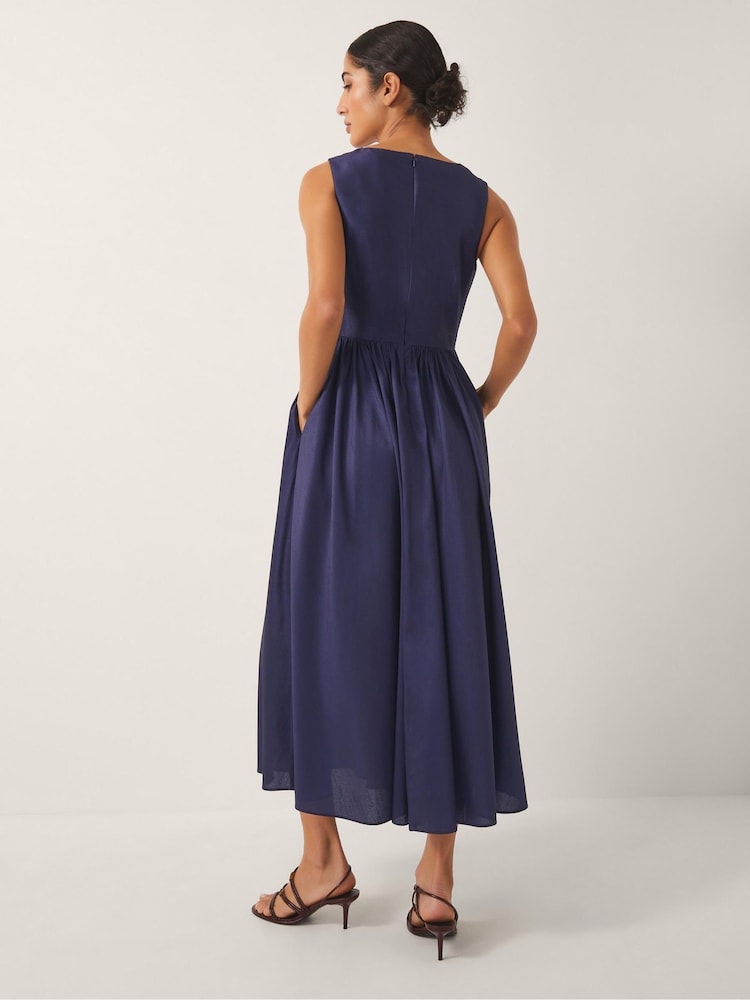 Monsoon Sylvia Floral Print Satin Midi Dress - Imagem 2 de 4
