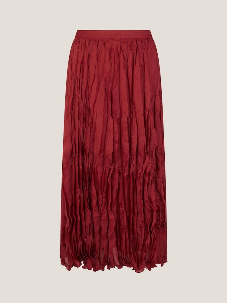 Monsoon Red Odessa Crinkle Maxi Skirt - Image 1 of 1 Monsoon Red Odessa Crinkle Maxi Skirt - Image 1 of 1