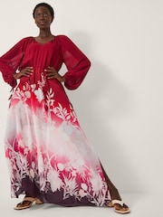 Vestido longo com estampa floral Monsoon Lillian Ombré - Imagem 1 de 5