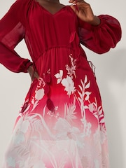 Vestido longo com estampa floral Monsoon Lillian Ombré - Imagem 4 de 5
