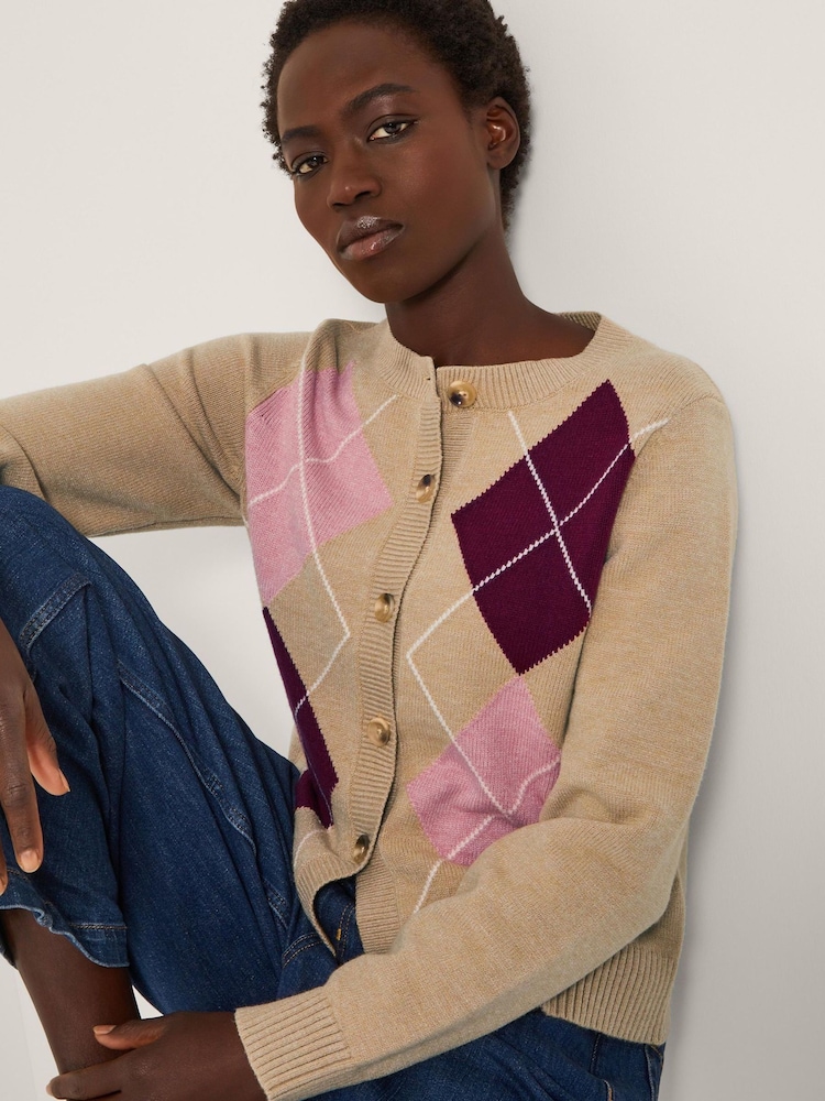Monsoon Anne Argyle Knitted Cardigan - Imagem 2 de 4