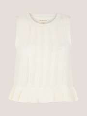 Monsoon Cream Ruby Ruffle Knit Tank Top - Image 2 of 2