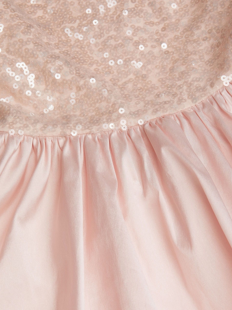 Monsoon Pink Sequin Bubble Hem Party Dress - Image 4 of 4