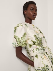 Monsoon Cream Anne Floral Print Puff Sleeve Jacket - Image 4 of 6