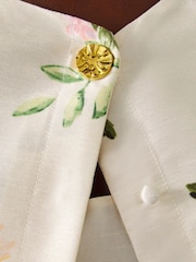 Monsoon Cream Anne Floral Print Puff Sleeve Jacket - Image 5 of 6