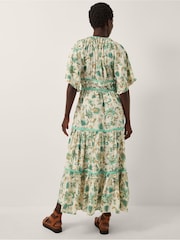 Monsoon Natural Saoirse Floral Tiered Midi Dress - Image 2 of 5