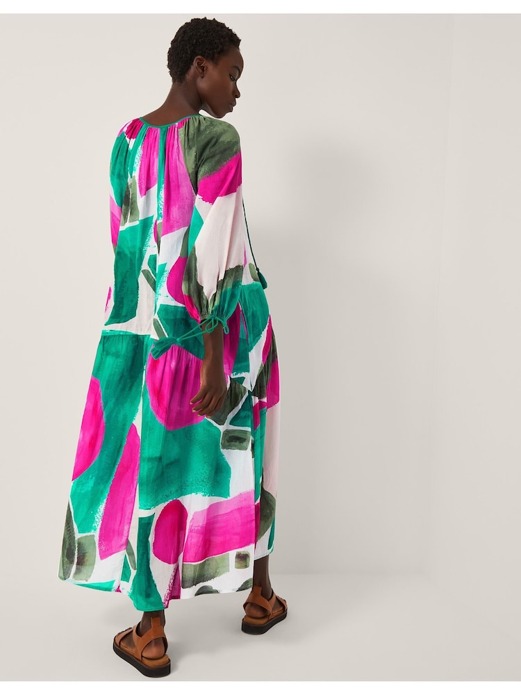 Monsoon Green Miley Colour Block Midi Dress - Image 2 of 4 Monsoon Green Miley Colour Block Midi Dress - Image 2 of 4
