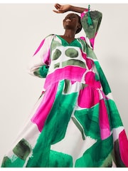 Monsoon Green Miley Colour Block Midi Dress - Image 3 of 4