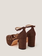 Monsoon Brown Iris Cutwork Platform Heels - Image 3 of 3