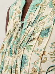 Monsoon Natural Saoirse Sleeveless Pintuck Floral Print Top - Image 4 of 5