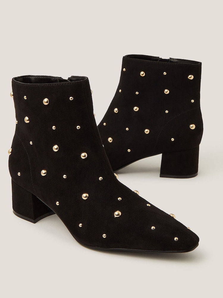 Monsoon Black Talia Stud Ankle Boots - Image 2 of 3