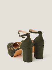 Monsoon Green Iris Cutwork Platform Heels - Image 3 of 3