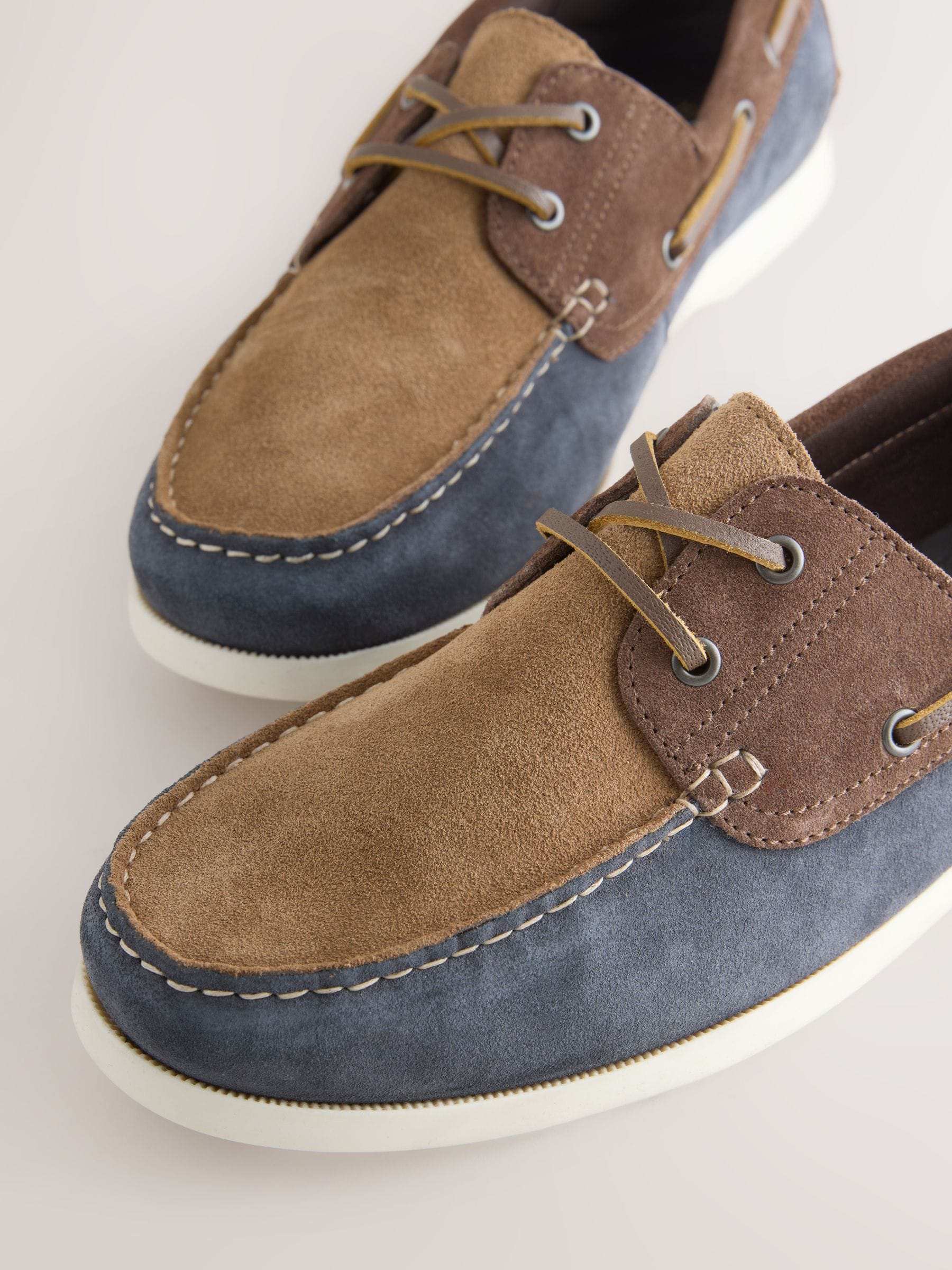 Buy Blue Leather Boat Shoes from Next USA