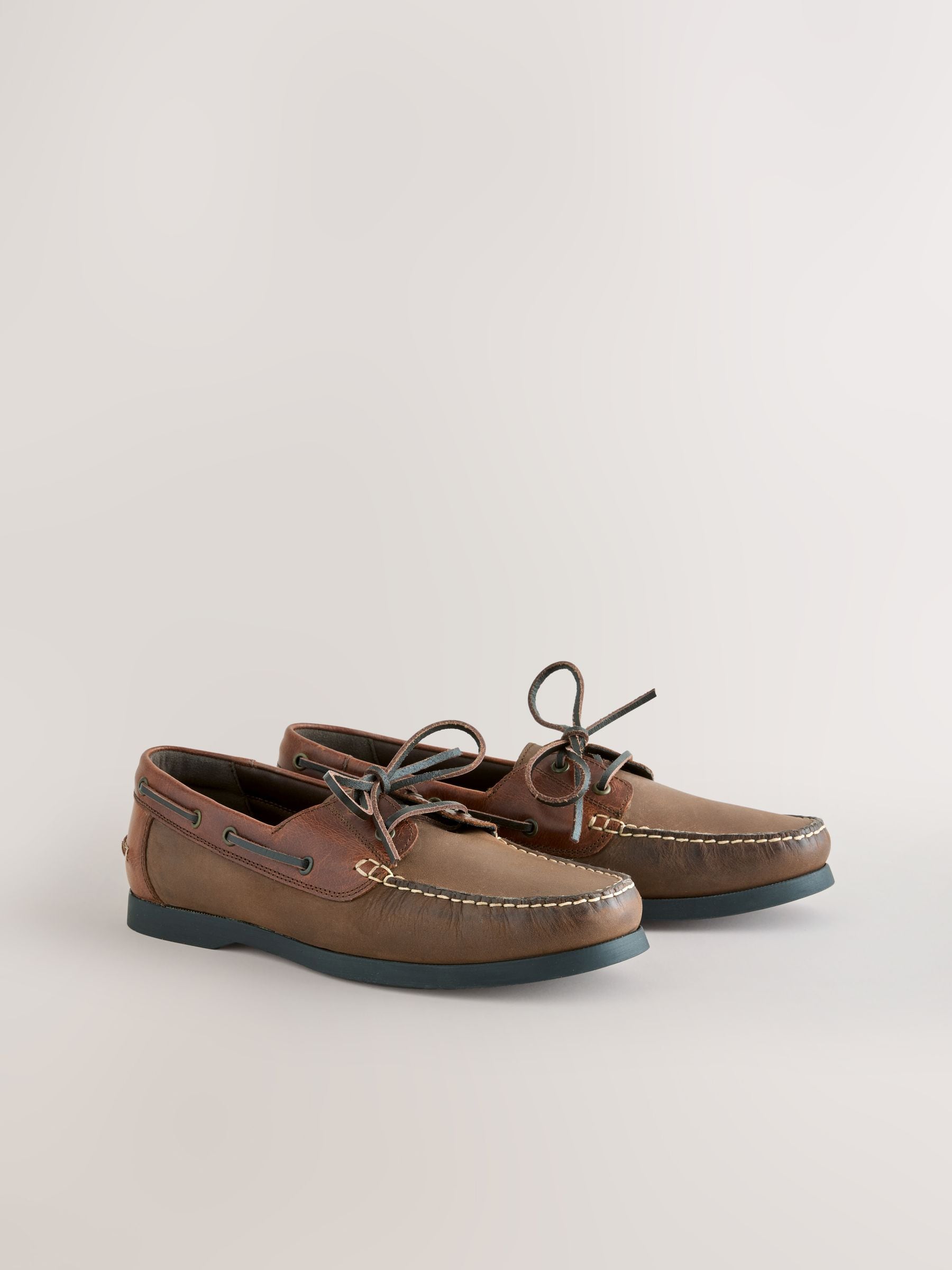 Buy Brown - Leather Boat Shoes from Next Japan