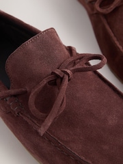 Šedohnědá - Semišové řidičské Obuv s mašlí vpředu - Obrázek 5 z 7