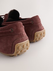 Šedohnědá - Semišové řidičské Obuv s mašlí vpředu - Obrázek 6 z 7