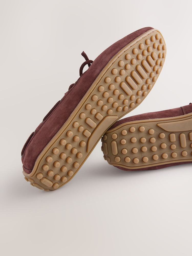 Šedohnědá - Semišové řidičské Obuv s mašlí vpředu - Obrázek 7 z 7