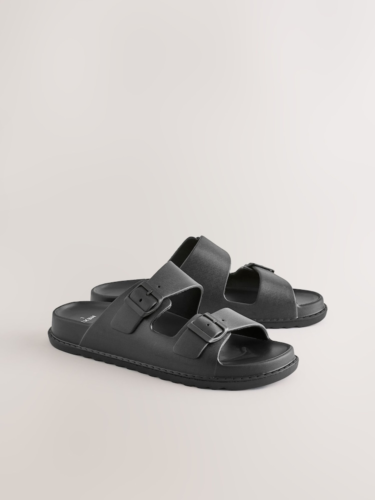 Black Two Buckle EVA Sandals - Image 1 of 5