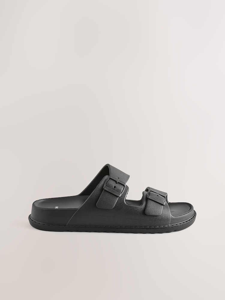 Black Two Buckle EVA Sandals - Image 2 of 5