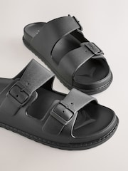 Black Two Buckle EVA Sandals - Image 3 of 5