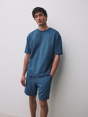 Blue/Green/ Neutral Textured Jersey Short Sleeve Pyjamas Set 3 Pack - Image 11 of 12