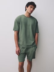 Blue/Green/ Neutral Textured Jersey Short Sleeve Pyjamas Set 3 Pack - Image 12 of 12
