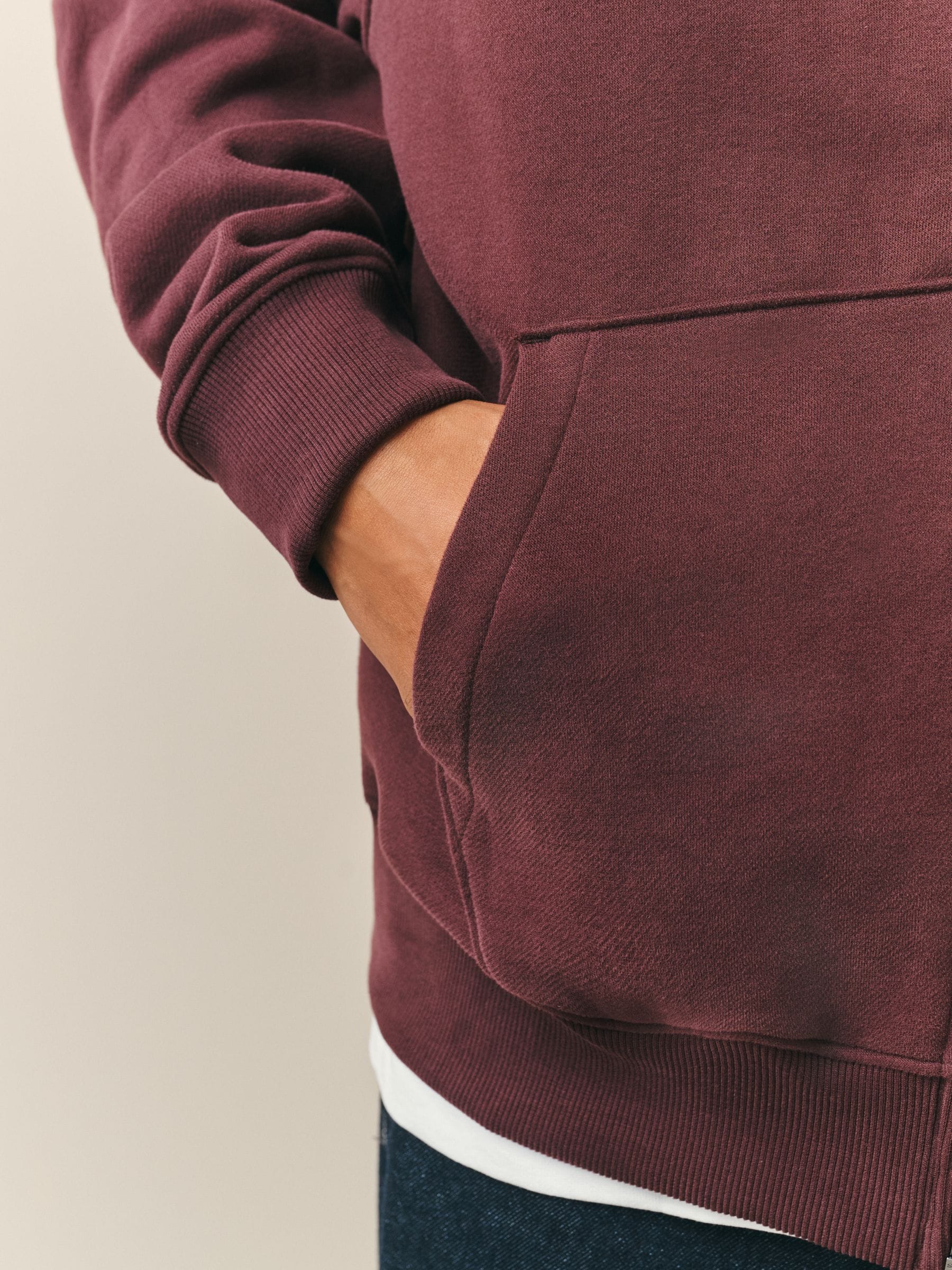 Buy Burgundy Red Zip Through Hoodie from Next USA