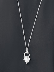 Silver Tone Stacked Hoop Pendant Necklace - Image 2 of 6
