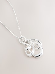 Silver Tone Stacked Hoop Pendant Necklace - Image 5 of 6