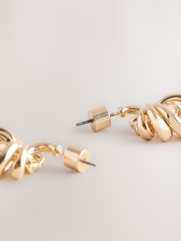 Goldfarben - Stacked Hoop Earrings - Bild 6 von 6