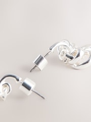 Silver Tone Stacked Hoop Earrings - Image 5 of 6