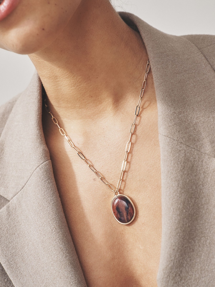 Zlata - Resin Paperclip Chain Necklace - Slika 2 iz 5