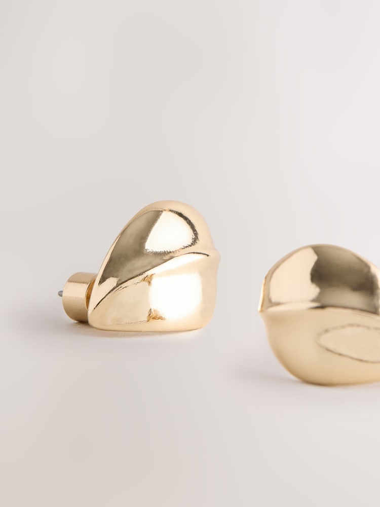 Gold Tone Bouton Stud Earrings - Image 5 of 5