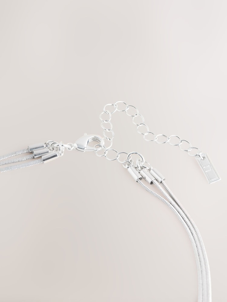 Silver Tone Slinky Chain Y Profile Necklace - Image 3 of 3