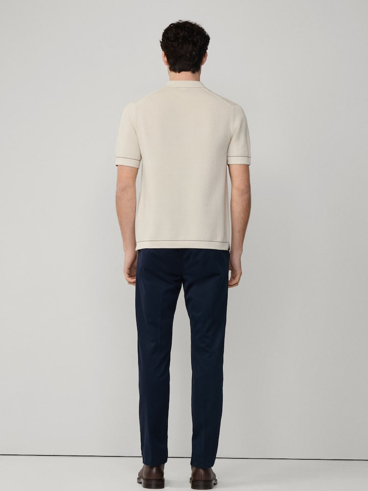 Hackett Textured Knitted Tipped Polo Shirt - Image 2 of 6 Hackett Textured Knitted Tipped Polo Shirt - Image 2 of 6