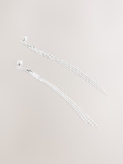 Silver Tone Sparkle Drop Earrings - Image 1 of 6