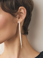 Silver Tone Sparkle Drop Earrings - Image 5 of 6