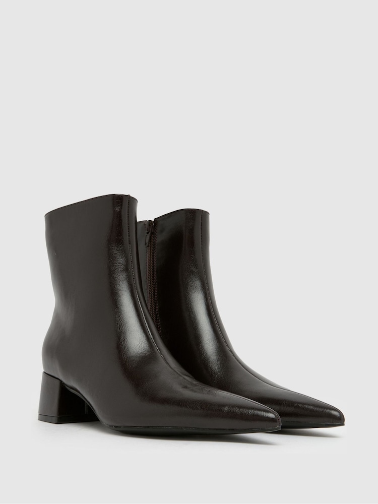 Schuh Bridgit Block Point Brown Boots - Image 2 of 4