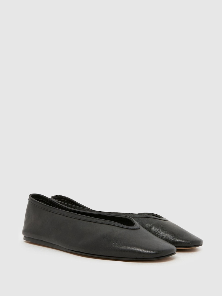 Schuh Lessie Suede Ballet Shoes - Image 2 of 4 Schuh Lessie Suede Ballet Shoes - Image 2 of 4