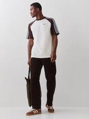 adidas Originals Beige Britcore Short Sleeve Ringer T-Shirt - Image 3 of 6